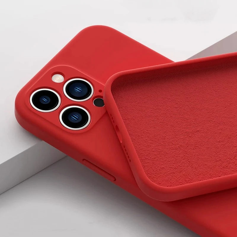 Luxury Original Liquid Silicone Phone Case For iPhone 11 12 13 14 15 16 17 18 Pro Max Air Plus Soft Bumper Back Cases Cover