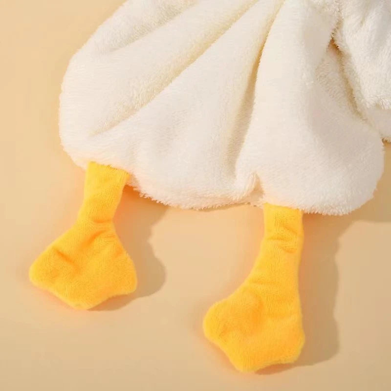 Cute Cartoon Big Goose Hanging Hand Towel Super Absorbent Quick Dry Wipe Cloth Soft Hanging Towel For Kitchen Bathroom Washroom