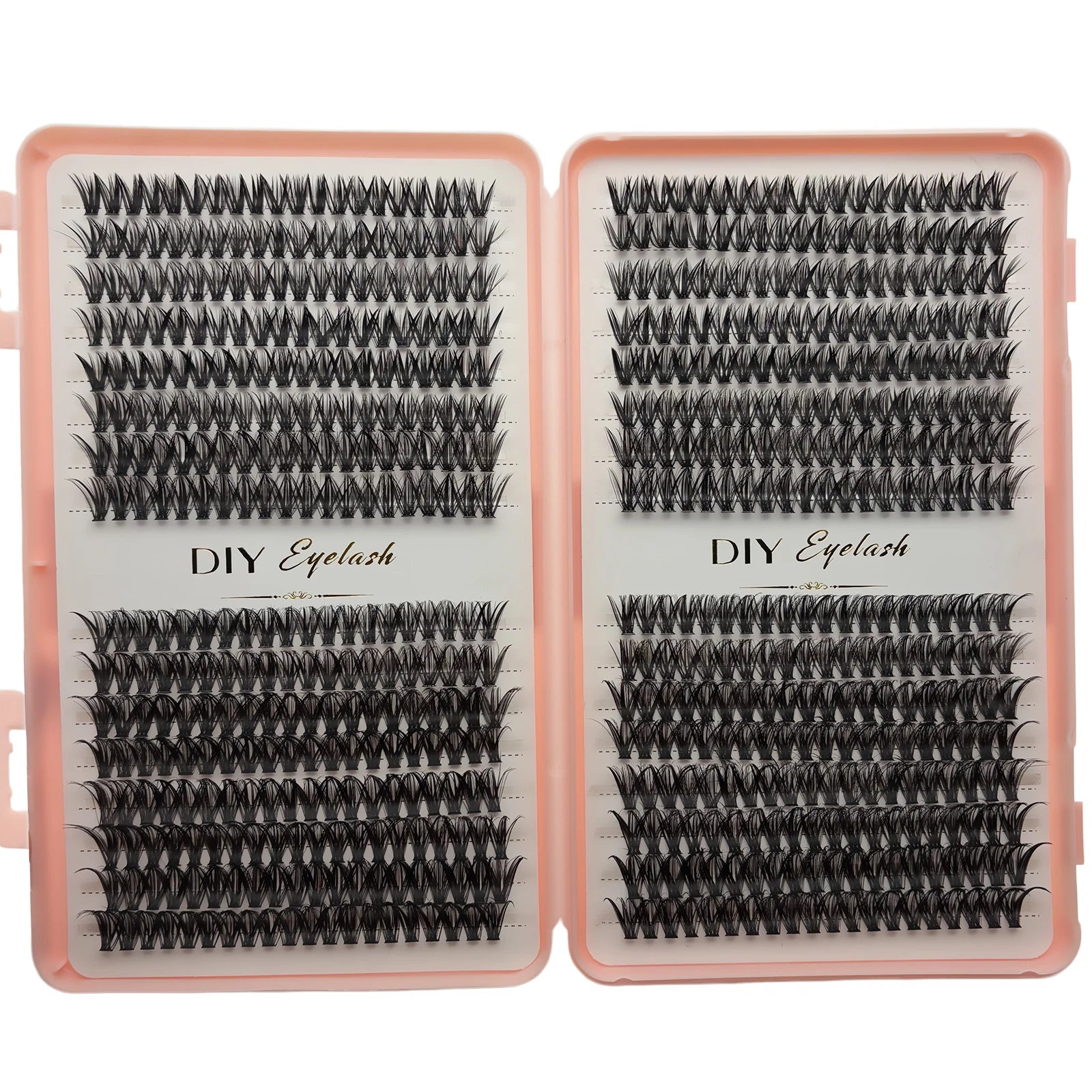 Individual Lashes 10-14mm 640pcs Cluster Lashes Natural Look Mixed Tray DIY Eyelash Extension Volume Clusters Eyelashes