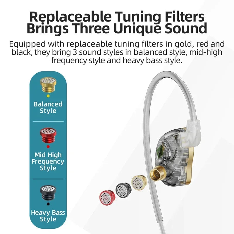 NICEHCK NX7MK4 MK4 7 Driver Units HIFI In-Ear Wired Earphones Hybrid Audiophile IEMs with Replaceable Tuning Filters