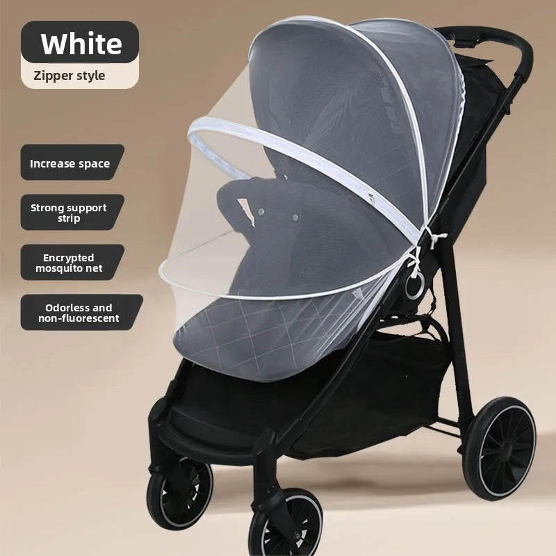 Full-Cover Universal Baby Stroller Mosquito Net, Foldable Fine Mesh,Anti-Mosquito&Dustproof,Essential for Outdoor Baby Strolling