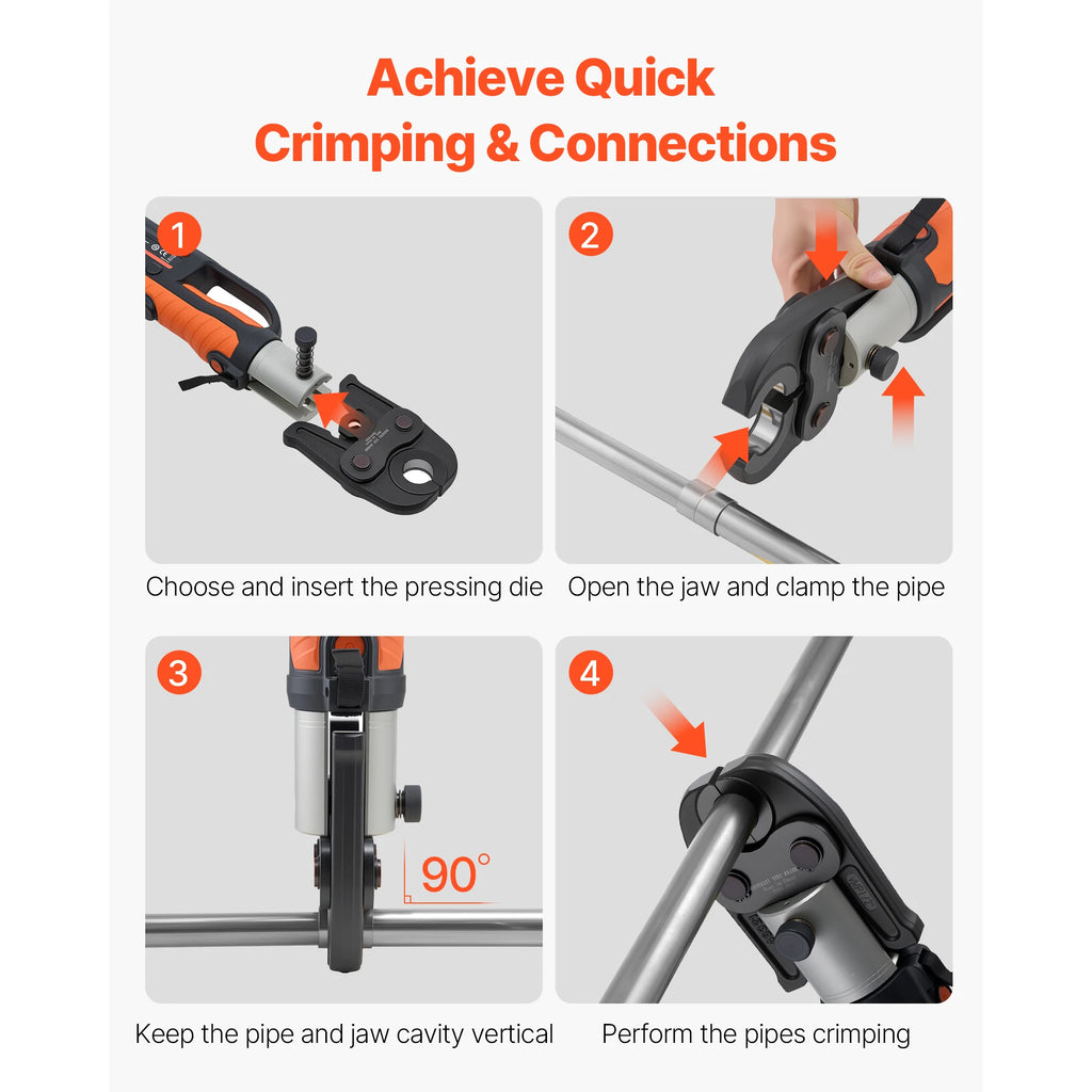 SucceBuy MegaPress Jaws Pressing Jaws 1/2 in 3/4 in & 1in for MegaPress Carbon Steel Pipes Compatible with Standard Press Tools