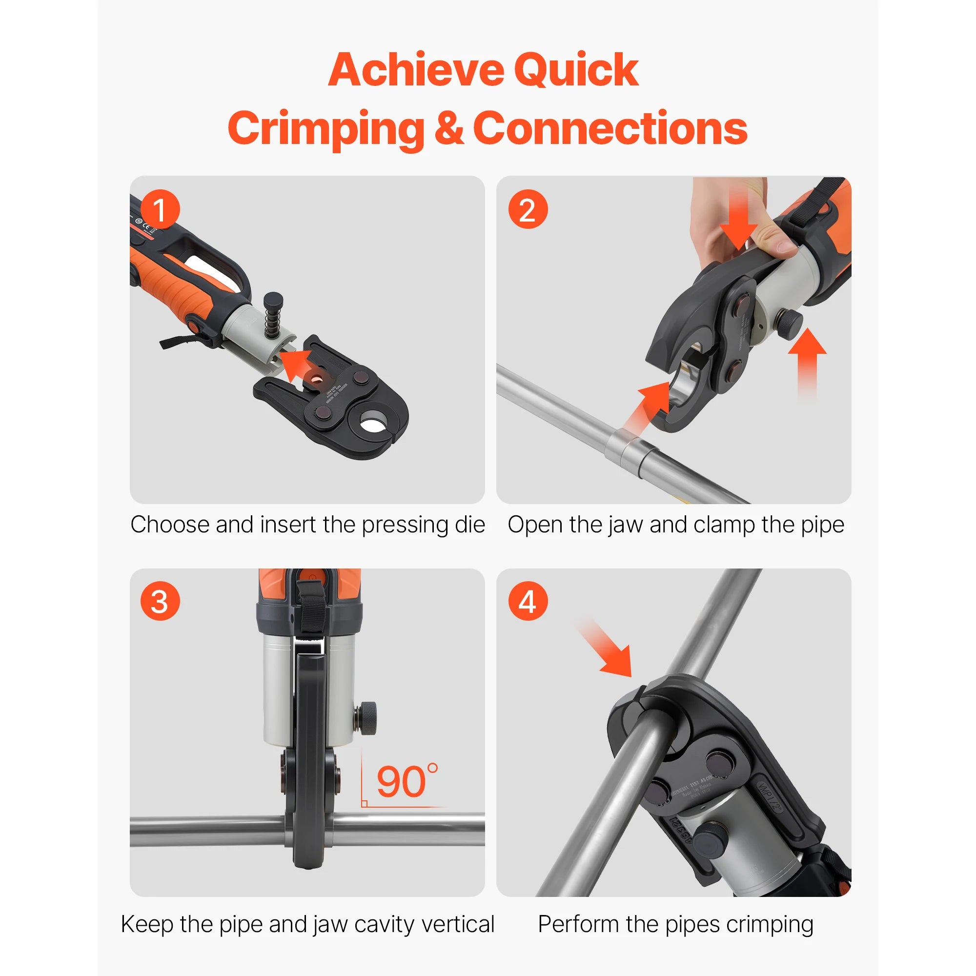 SucceBuy MegaPress Jaws Pressing Jaws 1/2 in 3/4 in & 1in for MegaPress Carbon Steel Pipes Compatible with Standard Press Tools