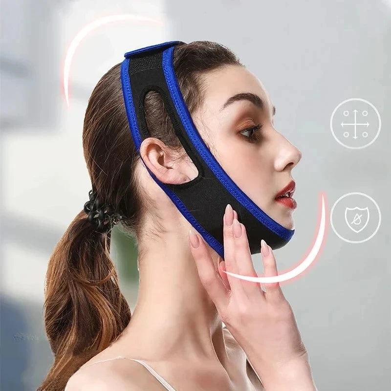 Adjustable Anti-Snoring Chin Support Belt Facial Lifting Stretching Aid for Enhanced Sleep Quality