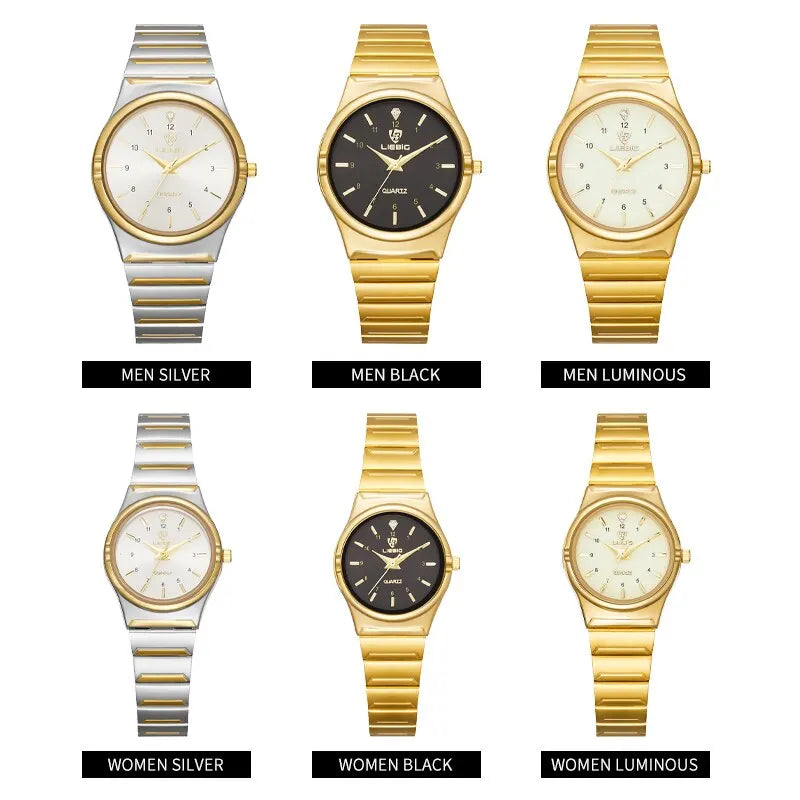 LIEBIG Women Quartz Watches Japan Movement Mens Luxury Stainless Steel Female Ladies Golden Wristwatch Clock Relogio Feminino