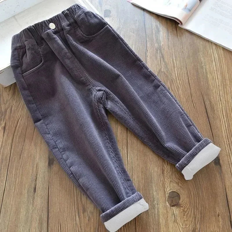 Harem Pants Corduroy Children Outfits Tracksuit Winter Cotton Trousers Kids Outwear Pants Boys Girls Casual Warm Loose Pants