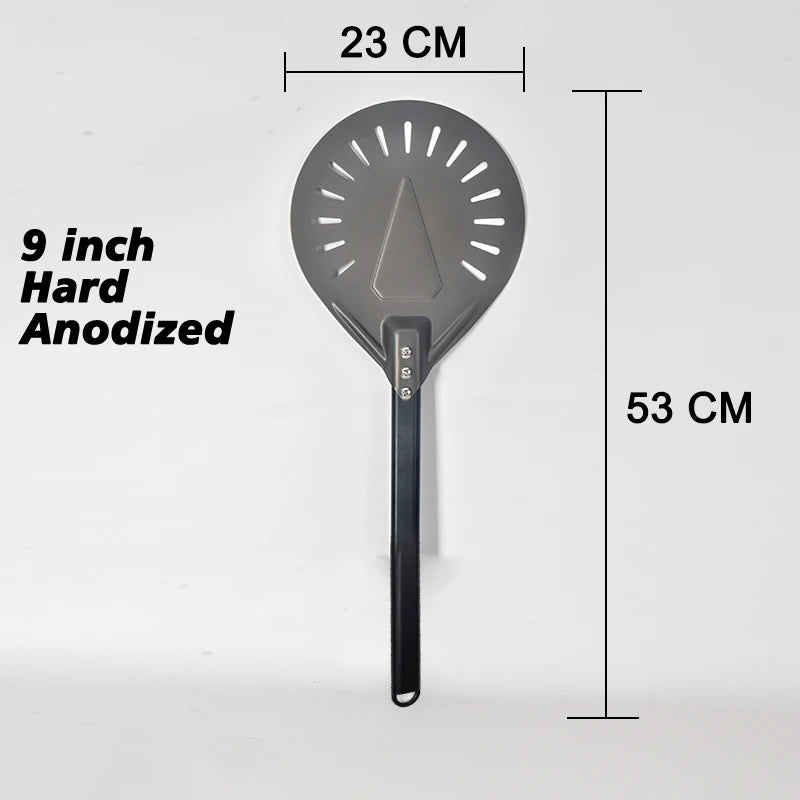 PizzAtHome Long Handle 7/ 8/ 9 Inch Perforated Pizza Turning Peel Pizza Shovel Aluminum Pizza Peel Paddle Small Pizza Tool