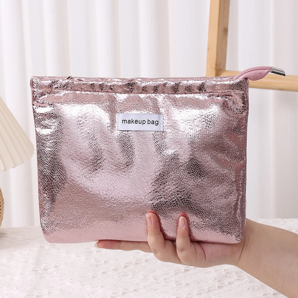 Fashion Shiny Sequins Cosmetic Bag Portable Women Clutch Zipper Pouch Handbag Makeup Toiletries Storage Square Bags Wholesale