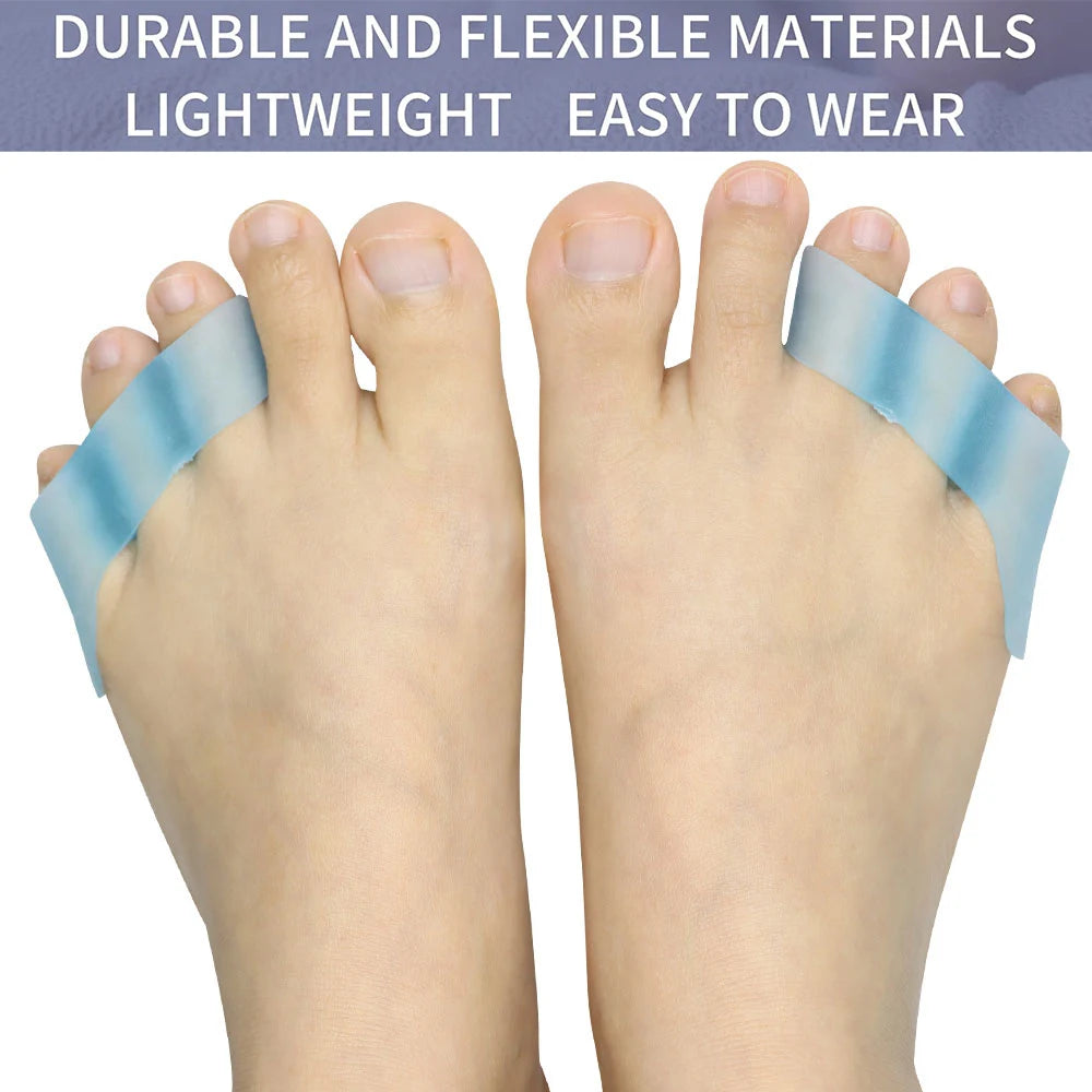 Pexmen 2/4Pcs Soft Gel Toe Separator Pinky Toe Straightener Little Toe Separator for Curled and Overlapping Toe Foot Care Tool