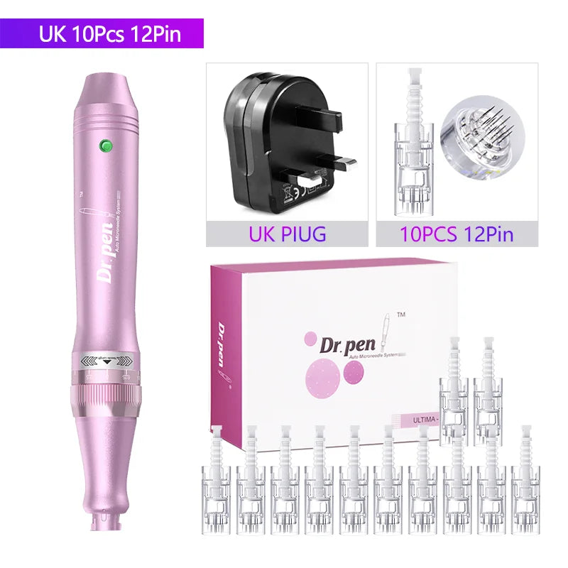 Authentic Dr. Pen Ultima M7 12Pcs 0.25mm Needles Multi-function Facial Mesotherapy Skin Wireless Electric Derma Beauty Device