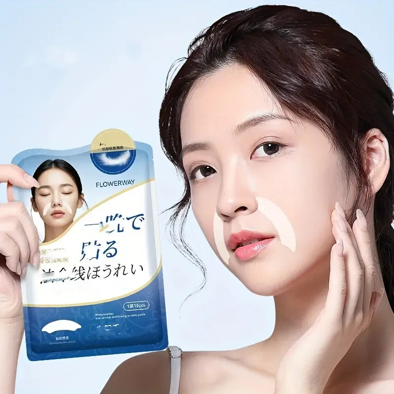 Facial Wrinkle Patches - 18 Patches Face Masks for Overnight to Reduce Facial Wrinkles, Smile Lines, Fine Lines & Chin Wrinkles