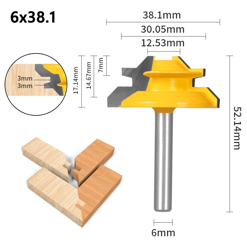 1Pc 45° Degree Lock Miter Router Bit Woodworking Milling Cutter For Wood Tools
