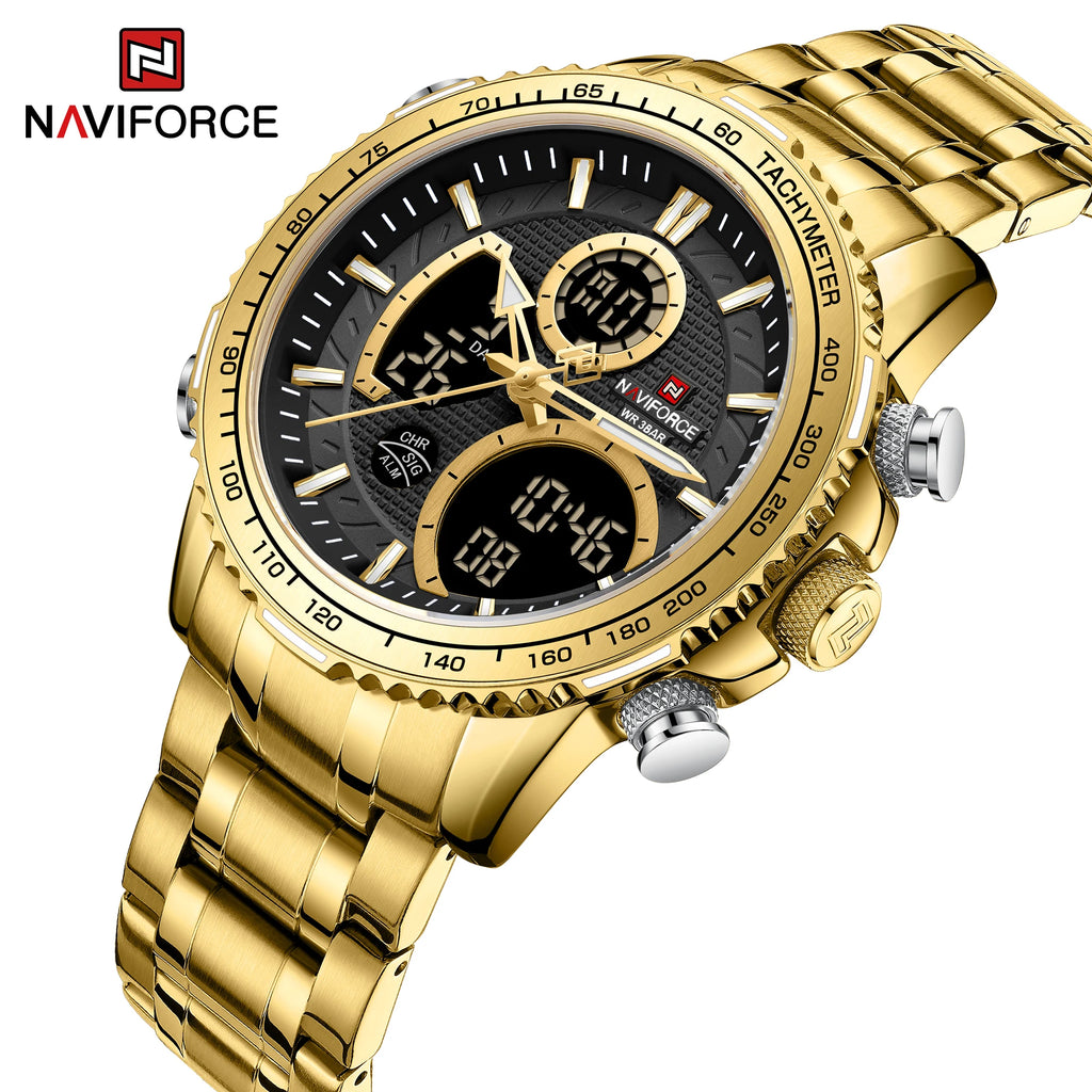 NAVIFORCE Fashion Men Watch Luxury Brand Sport Watch For Men Chronograph Quartz Wristwatch Military Waterproof Steel Band Clock