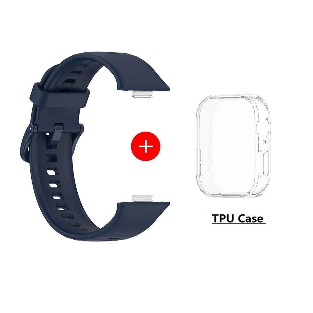Silicone Watch Strap For Huawei Watch Fit 3 Strap Replacement Band For Huawei Watch Fit3 Strap With Case Screen Protector