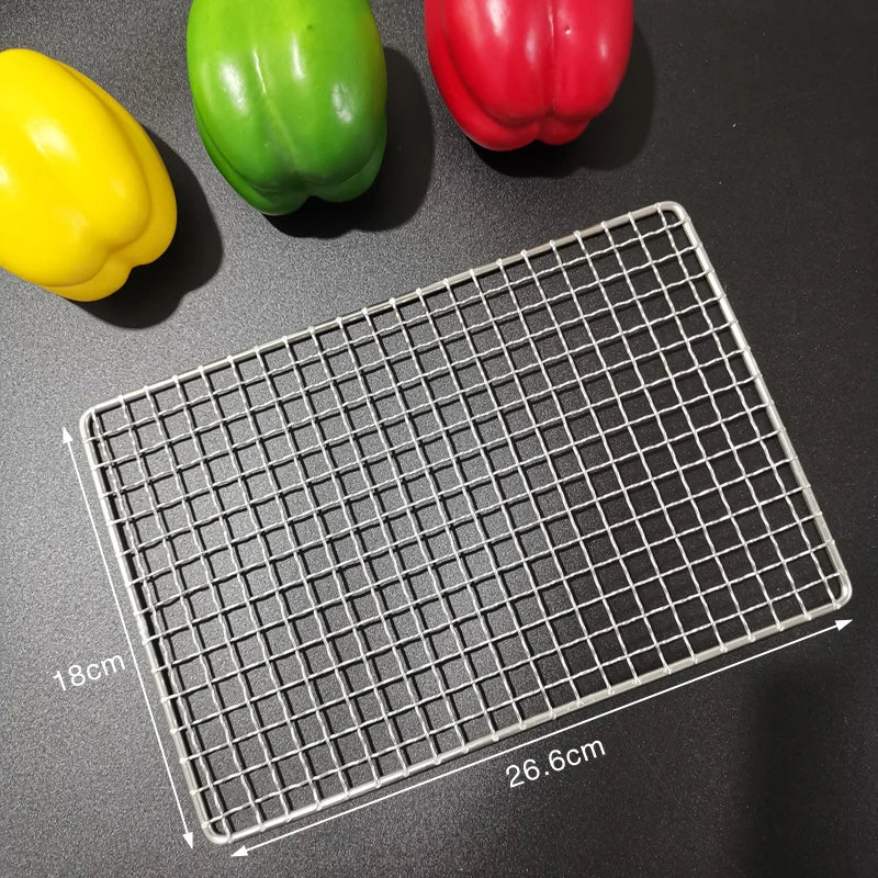 Stainless Steel 304 Food Grade 15-70CM Rectangle BBQ Barbecue Grill Wire Grid Mesh Net