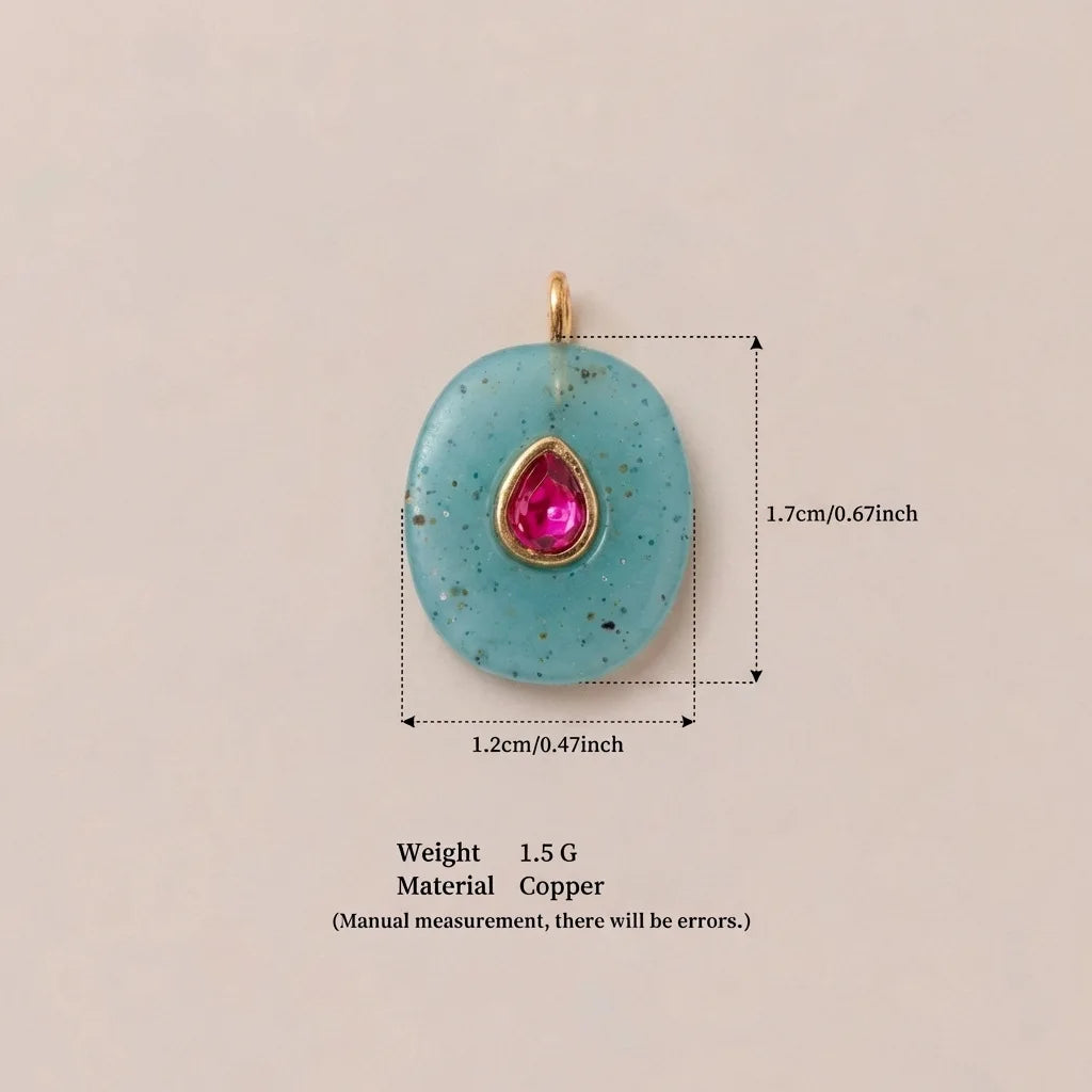 Luxury Fashion December Birthstone Colorful Zircon Geometric Pendant DIY Handmade Stainless Steel Color Retention Women Jewelry