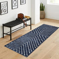 Washable Area Rug – Modern Geometric & Striped Low Pile Soft Carpet, Non-Slip & Mark Resistant for Living Room, Bedroom, Hallway, Dining, Playroom – 2x6FT