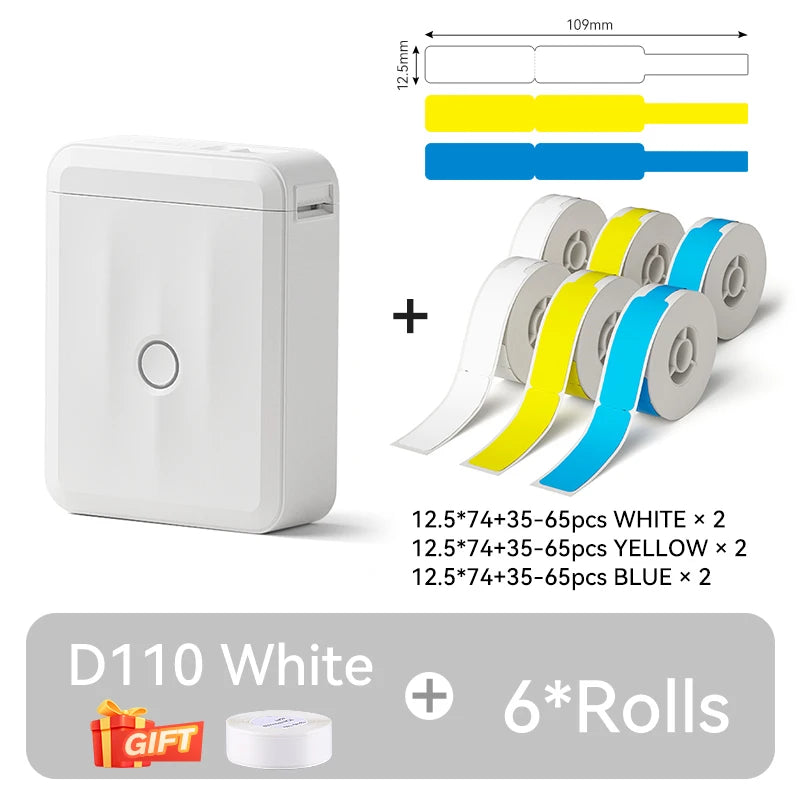 Niimbot D110 Mini Portable Thermal Printer Smart Pocket Self-adhesive Label Printer Bluetooth Price Label Sticker Maker For Home