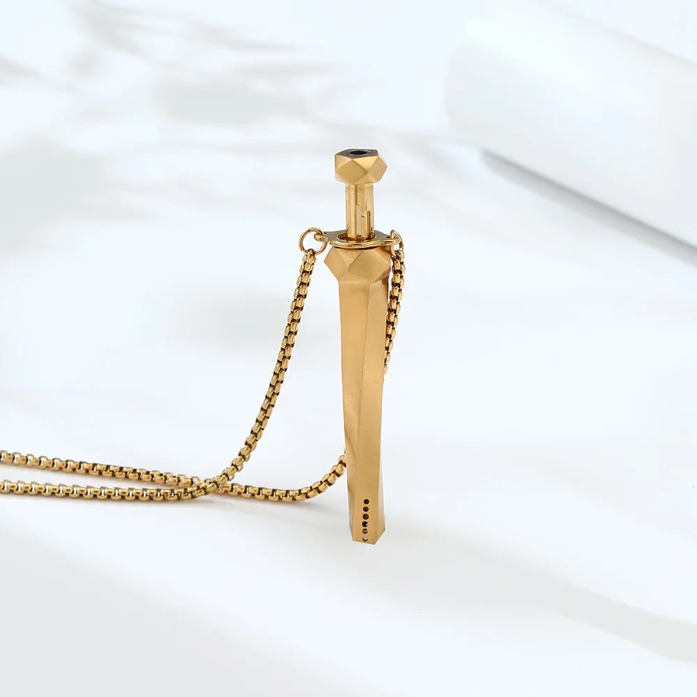 MaiLun 1pc 77mm Stress Anxiety Relief Necklace Length Stainless Steel Meditation Necklace Quit Smoking Anxiety Relief Necklace