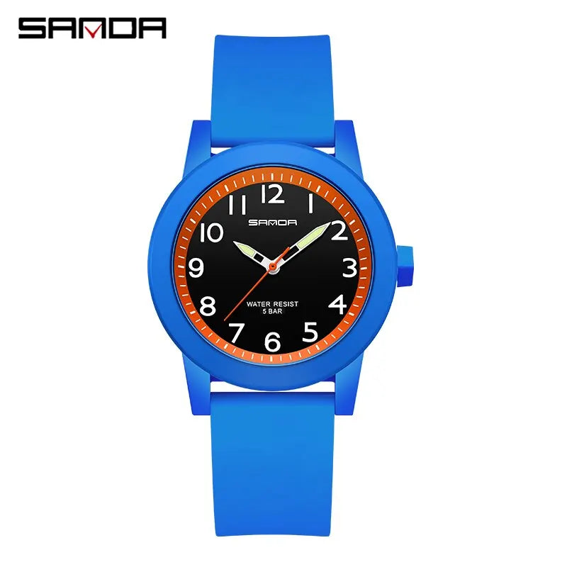 SANDA Women Watches Fashion Silicone Analog Quartz Wrist Watch Baseball Sports Waterproof Boy Girl Casual Clock Children Gifts