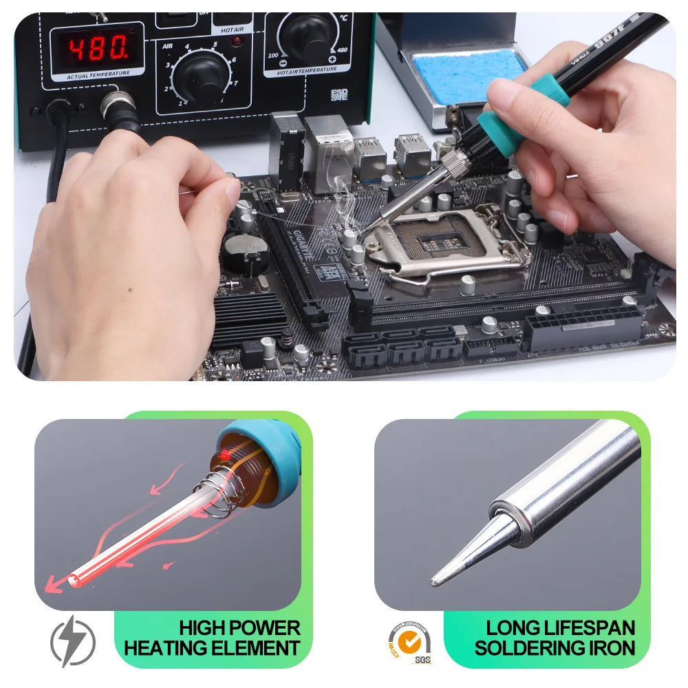 YIHUA 862D++ Soldering Iron Kit BGA SMD Welding Tool Desoldering Rework Station Fast Heating 100-480 Celcius
