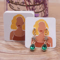 100pcs 4 x4cm new luxury brand jewelry pearl powder paper display earring cards, earrings, earring packaging label cards