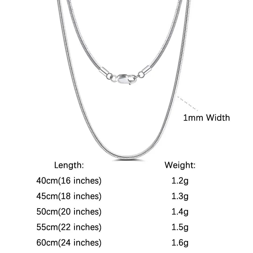ORSA JEWELS 925 Sterling Silver Chain Necklaces Fashion Party for Men Women DIY Jewelry Simple High Quality 16-24 Inch Wholesale