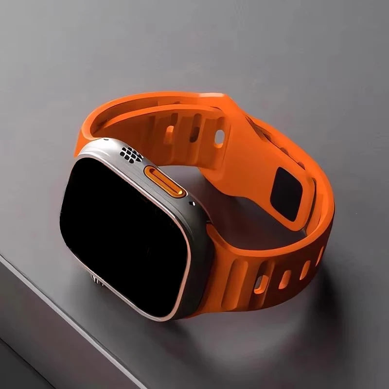 Silicone Strap For Apple Watch ultra2 Band 44mm 49mm 45mm 41-46-42mm 40mm sport correa bracelet iwatch Series 10 7 6 se 3 8 9 11