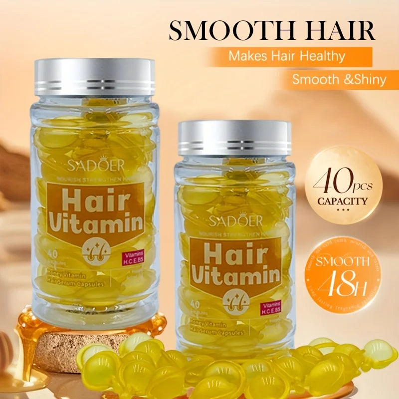 40/80/120pcs Vitamin Hair Care Essence Capsules, Containing Almond Oil, Tea Seed Oil, No-Rinse Conditioner, Hair Care Essential