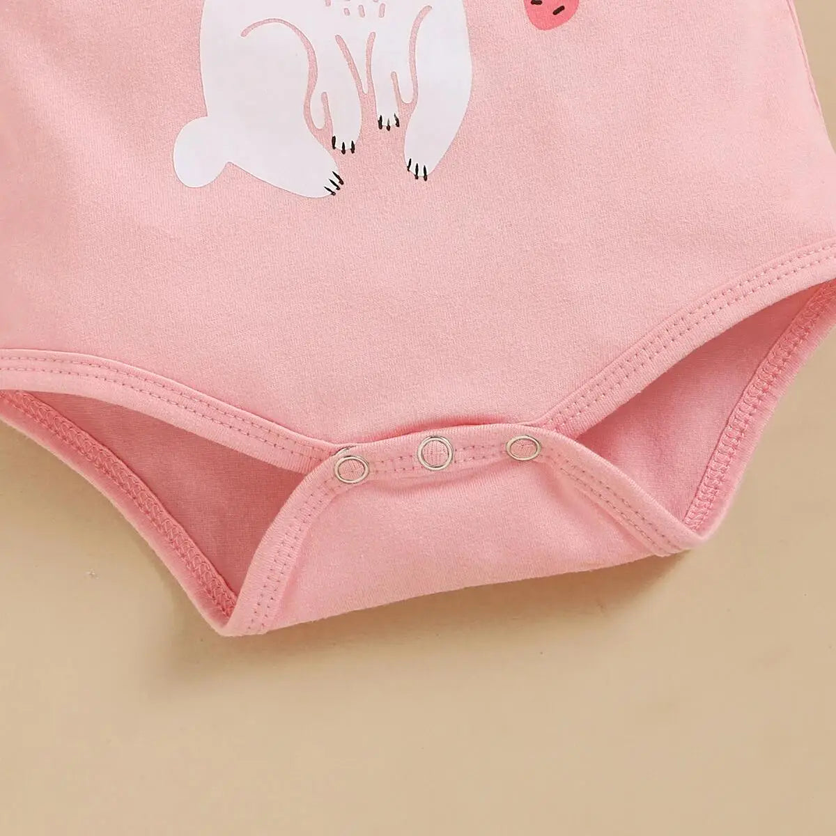 Newborn Baby girl Set Round neck Lovely Rabbit Print Romper+Pants+ Bow Knot 3Pcs 0-18 Month Baby Girl Suit Summer Casual Set
