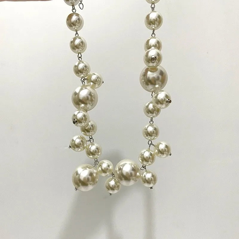 Elegant Imitation Pearl Women's Necklace Big Pearls Beads Choker Necklaces Party Wedding Bride Necklace Jewelry Girls Gifts