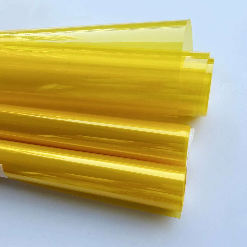 Yellow Car Light Headlight Taillight Tint Vinyl Film Lamp Film Sticker Sheet PVC Self-Adhesive Waterproof Sticker Car Accessorie