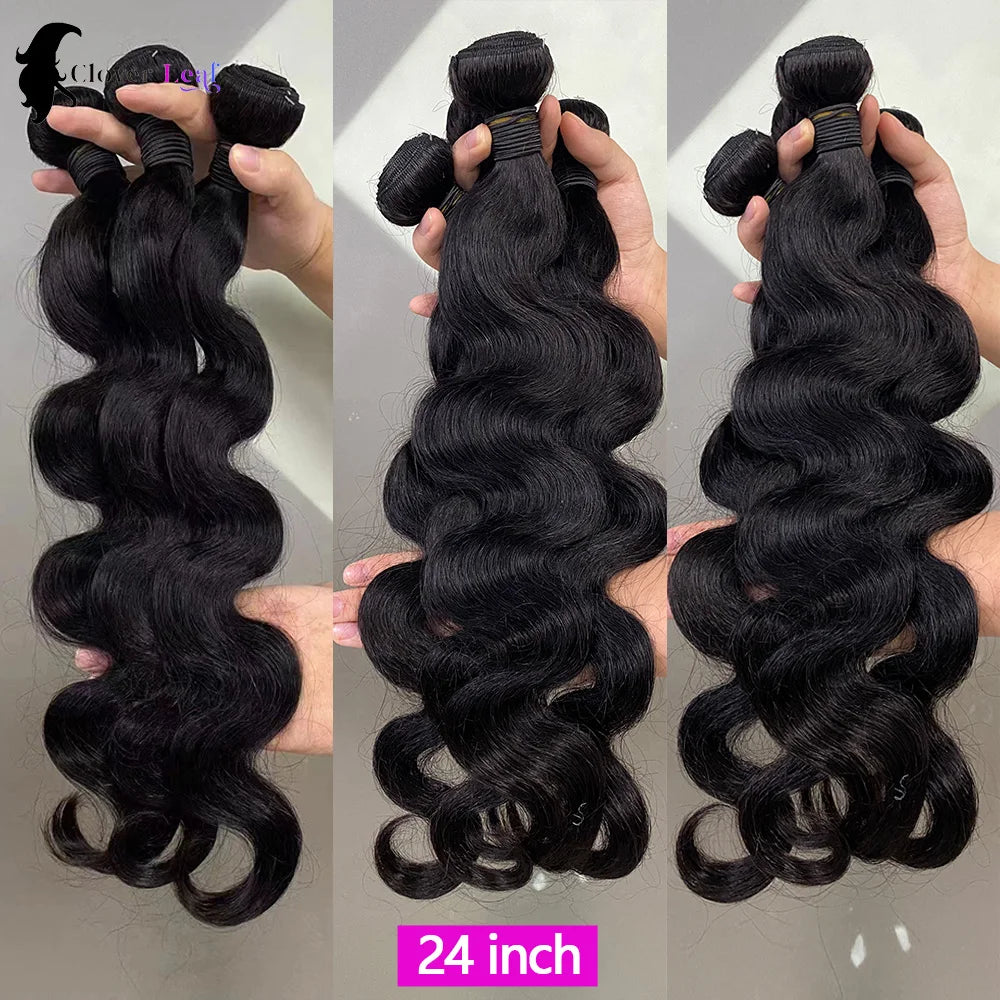 12A 24inch Body Wave Human Hair Bundles 100% Brazilian Raw Hair Bundles for Women  1/3/4  Thick Bundles 3 Days Delivery 10-32Inch Bundles 100% Human Hair Extensions Soft Smooth Bundles Deals No Tangle Shedding Unprocessed Vir
