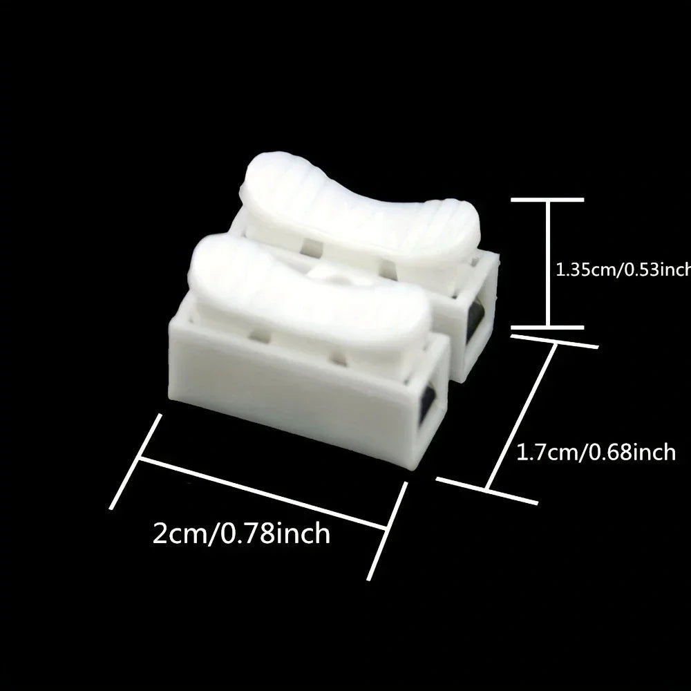 20pcs 2P Connector No Solding Welding Quick Cable Wire Connecting Terminal No Screw Terminal  Block Spring Clamp