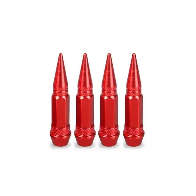 Car Universal NEW 4pcs Bullet Head Screws Valve Caps Personalized Modifications Pointed Valve Tips Bicycle and Motorcycle Tires