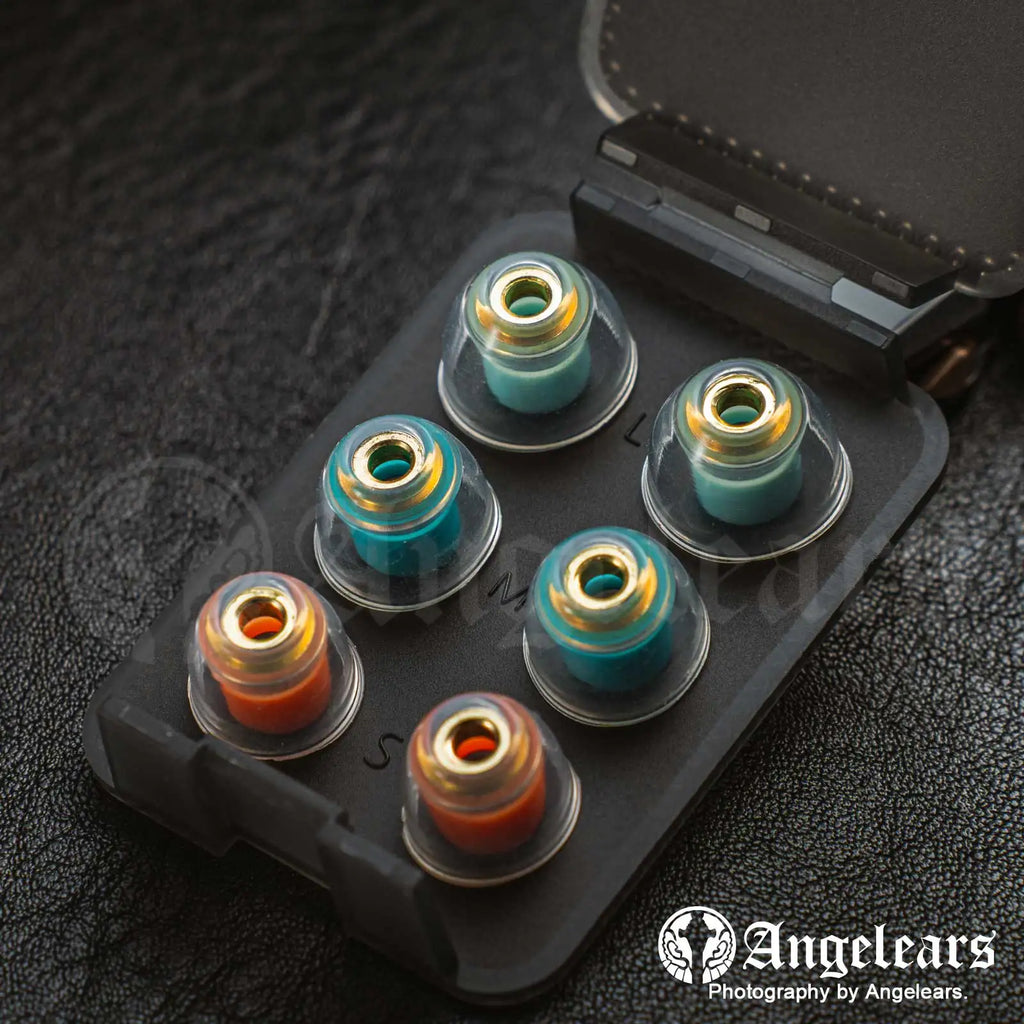 Angelears' Selected Eartips - AE300 Brass Nozzle Liquid Silicone Hybrid Eartips High-Density Brass Core Soft Silicone S/M/L