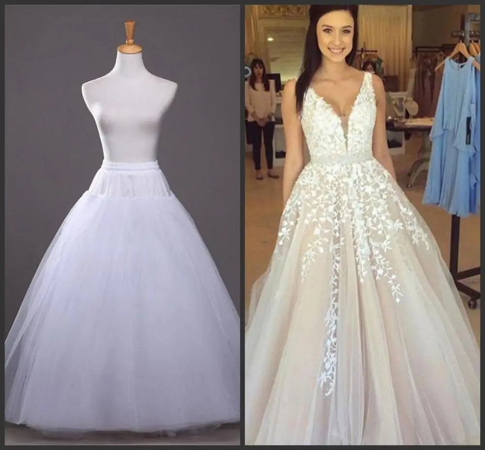 4/6/8 Layers Tulle Petticoat Wedding Accessories Chemise Without Hoops For A Line Wedding Dress Wide Puffy Underskirt