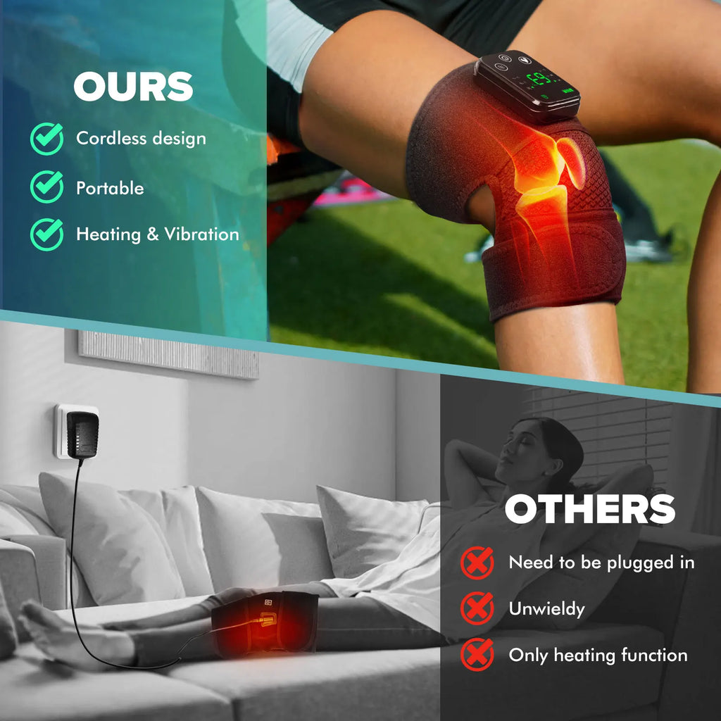 Knee Heating Massager Hot Compress Vibration Massage Elbow Shoulder Support Knee Pad Relieve Arthrit