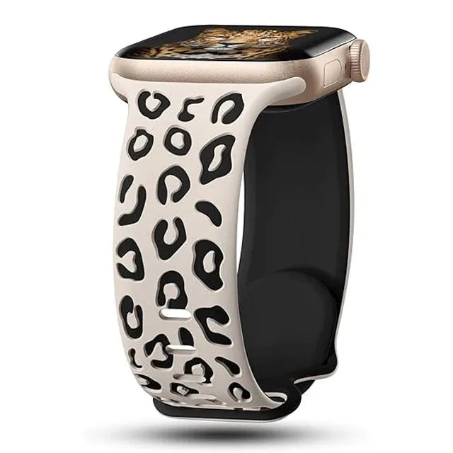 For Apple Watch Bands 40mm 44mm 42mm 45mm 41mm 49mm 46mm Engraved Silicone Bracelets Correa Series 8 9 SE ultra 2 3 10 11 Strap