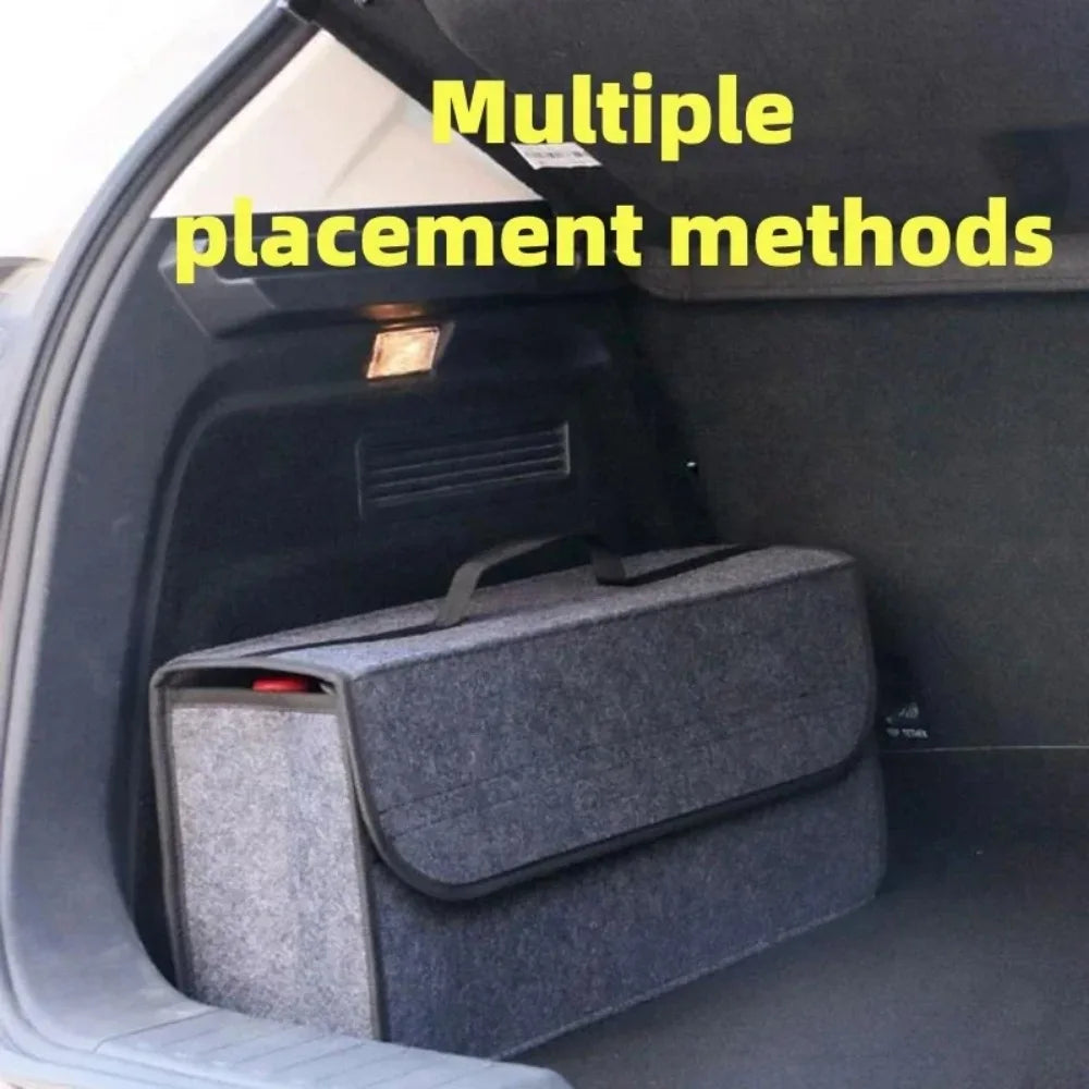 KKJOY Large anti Slip Car Trunk Organizer with Compartments for Boot Storage Tool and Accessory Keeping Use