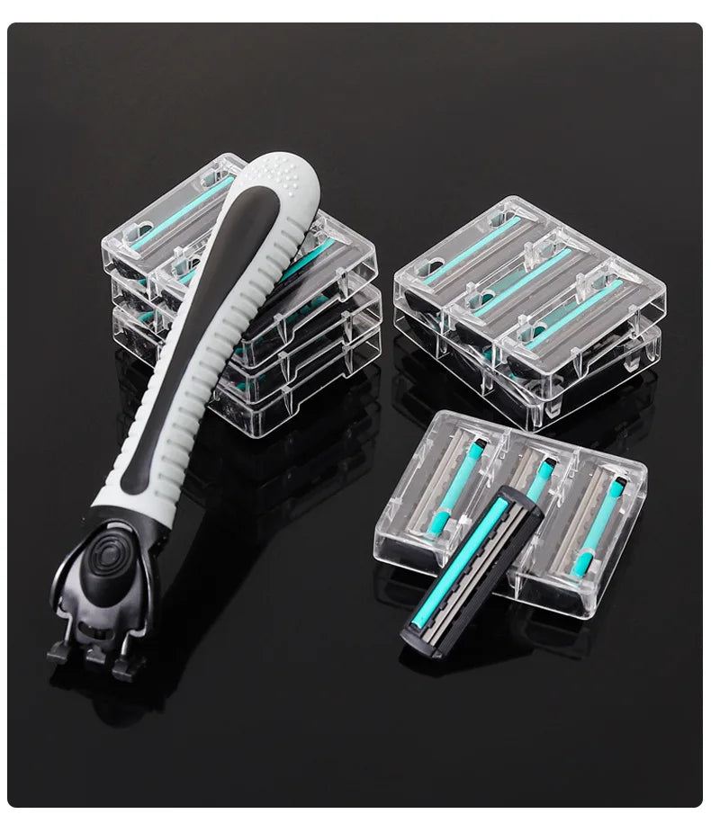 Multiple Blade Heads Can Be Replaced with Two Layers of Old Manual Shaver Shaver Disposable Manual Shaver Razors for Shaving Men