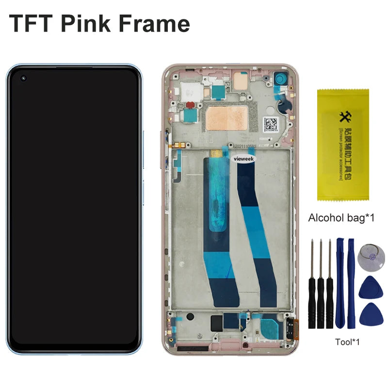 AMOLED Screen for Xiaomi 11 Lite 5G NE LCD Display Screen Touch Panel Digitizer Assembly for Mi 11 Lite 5G NE 2109119DG 2107119D