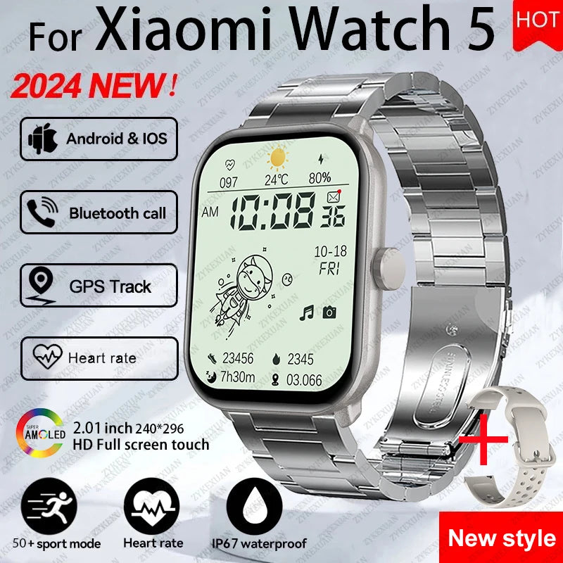 Watch 5 Global Version Smartwatches Men Women HD AMOLED Screen Heart Rate Waterproof Bluetooth Call GPS Track Sports Smart Watch