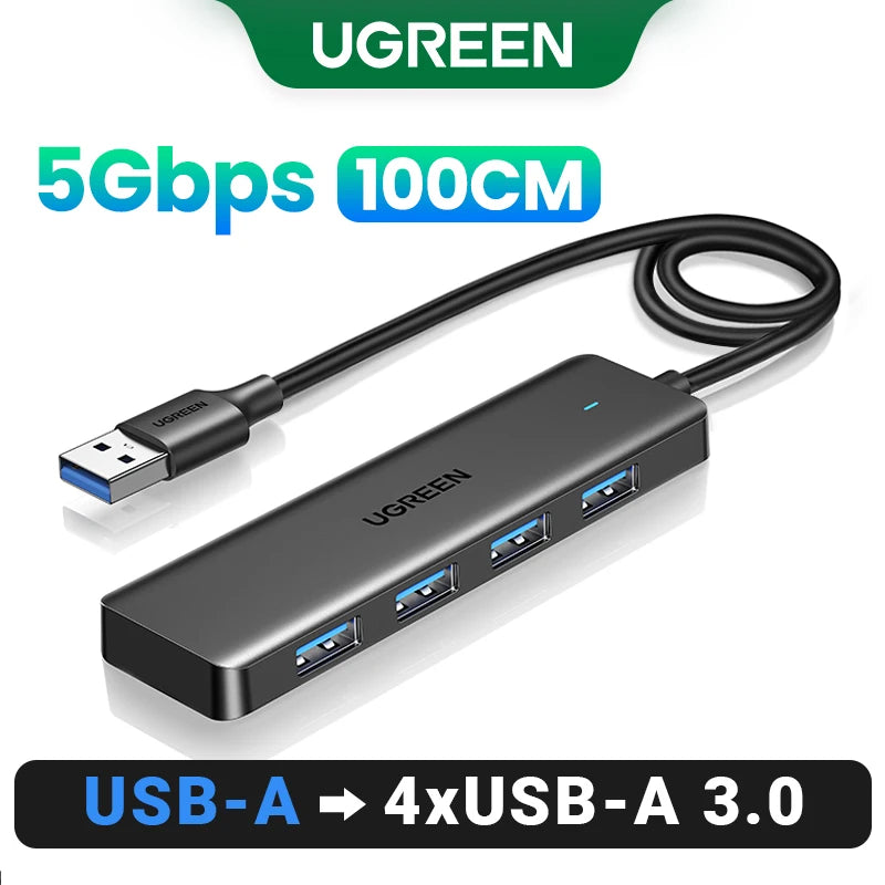 UGREEN USB 3.0 Hub 4 Ports  USB HUB Slim for Mouse Keyboard Compatible with MacBook Pro Air Laptop Desktop PC Xbox PS5 Splitter