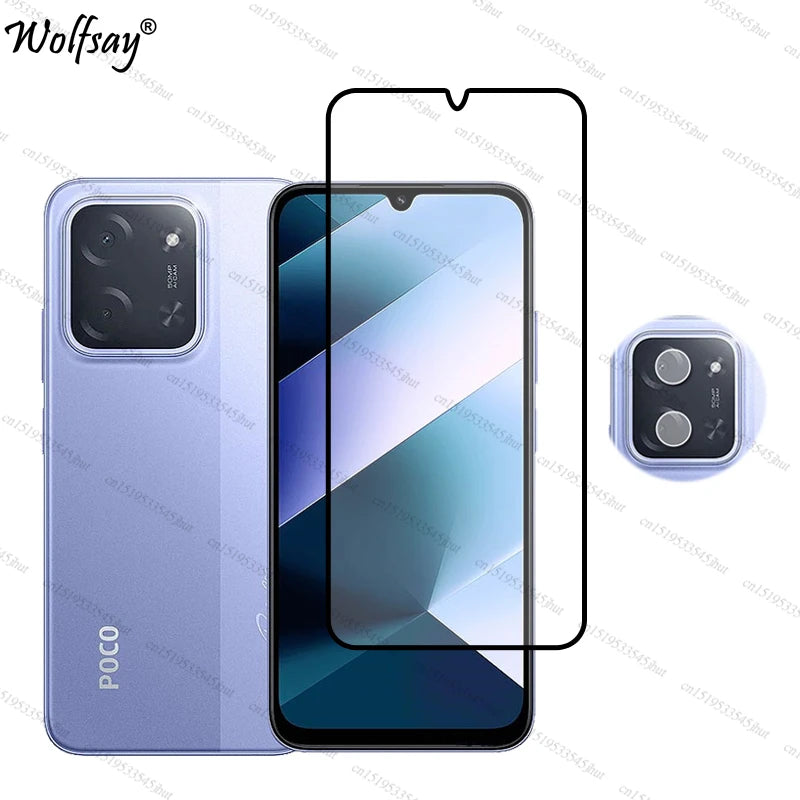 Full Cover Tempered Glass For Xiaomi Poco C85 Screen Protector For Poco C85 Camera Lens Protector Phone Glass For Poco C85 Glass