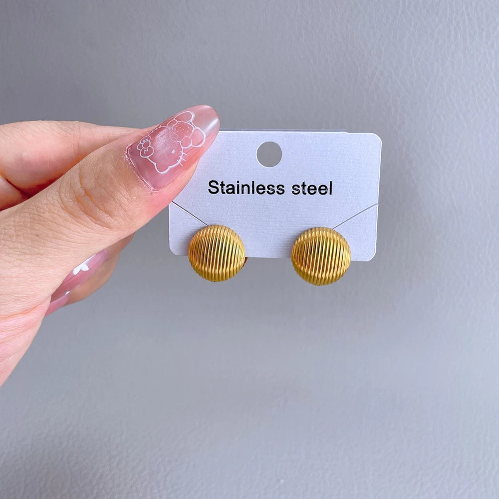 316l Stainless Steel Vintage-Inspired Waterproof Stud Earrings Personalized Charm Fashion Jewelry Accessories Bijoux Gift