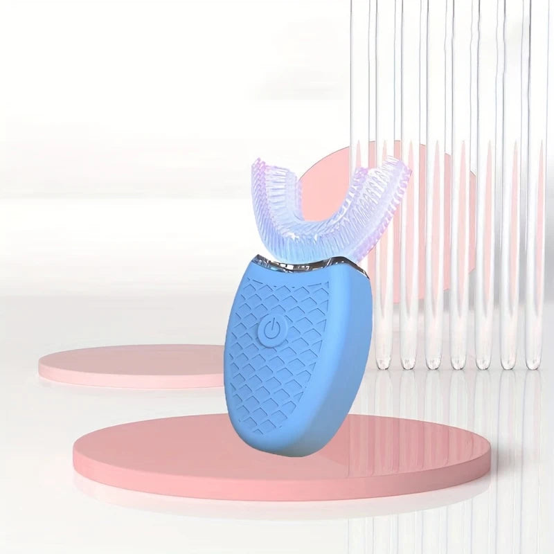 Portable U-shaped electronic silicone toothbrush