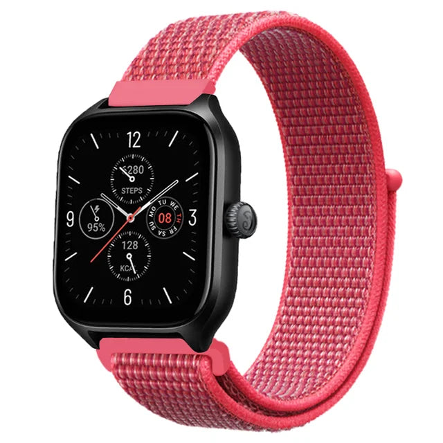 20mm 22mm Nylon Loop Strap for Amazfit GTR 47mm/GTR4 3 Pro/GTS 4 mini/3 Bracelet for Amazfit Balance 3 2/bip 5 6 Max/Stratos 2 3