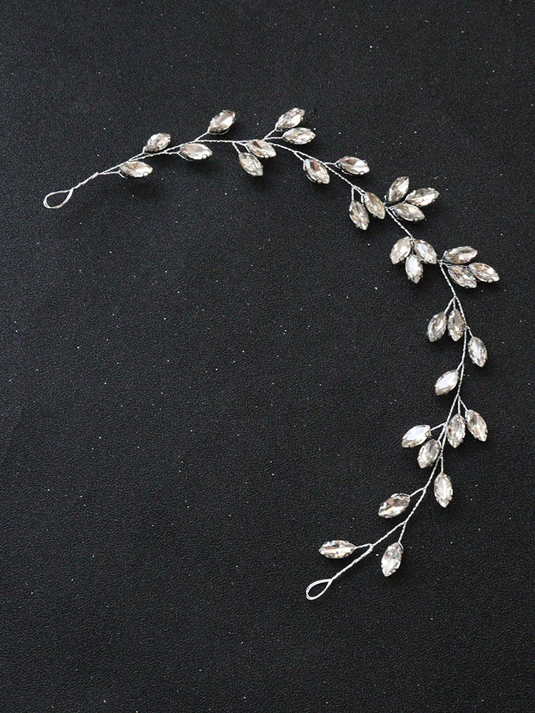 Women Rhinestone Hair Vine Stylish Hair Jewelry Handmade Prom Hair Ornaments Wedding Bridal Hair Accessories for Party Headband
