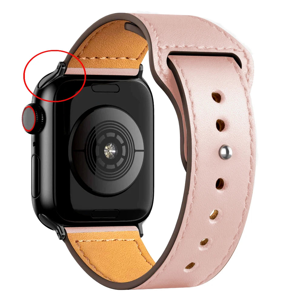 Leather band For Apple watch strap Ultra 2 49mm 44mm 40mm 38mm/42mm wrist bracelet for iWatch series 10 9 8 7 4 5 6 se 41mm/45mm